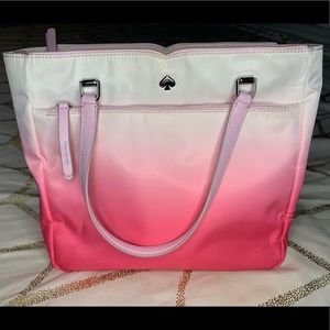 Kate Spade Ombre Jae Degrade Medium Satchel Pink Nylon Cross Body Bag w/ strap